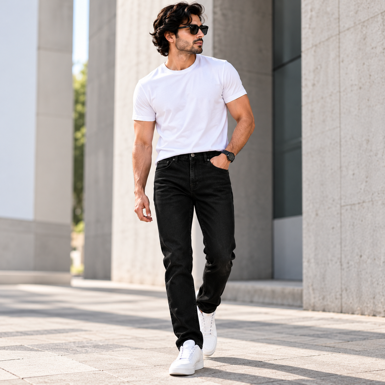 Black Classic Denim Jeans - Image 2